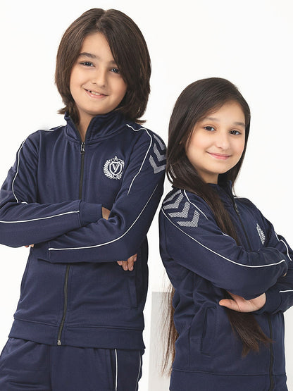 Mock Neck Tracksuit For Boys & Girls, Poly Athletic Fleece #VWT012-A