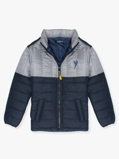 Full Sleeves Puffer Jacket Boys & Girls VJ08-A Grey/Navy