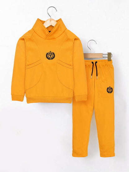 Mock Neck Tracksuit For Boys & Girls, Fleece #VWT22-A