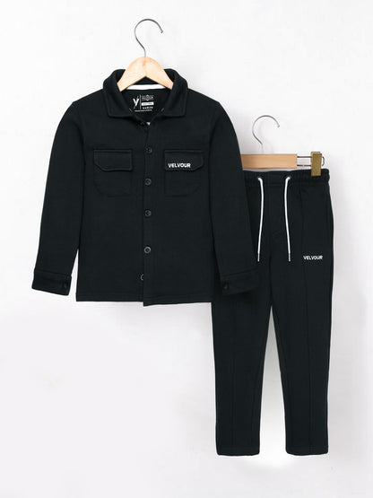 Mock Neck Tracksuit For Boys & Girls, Fleece #VWT26-B