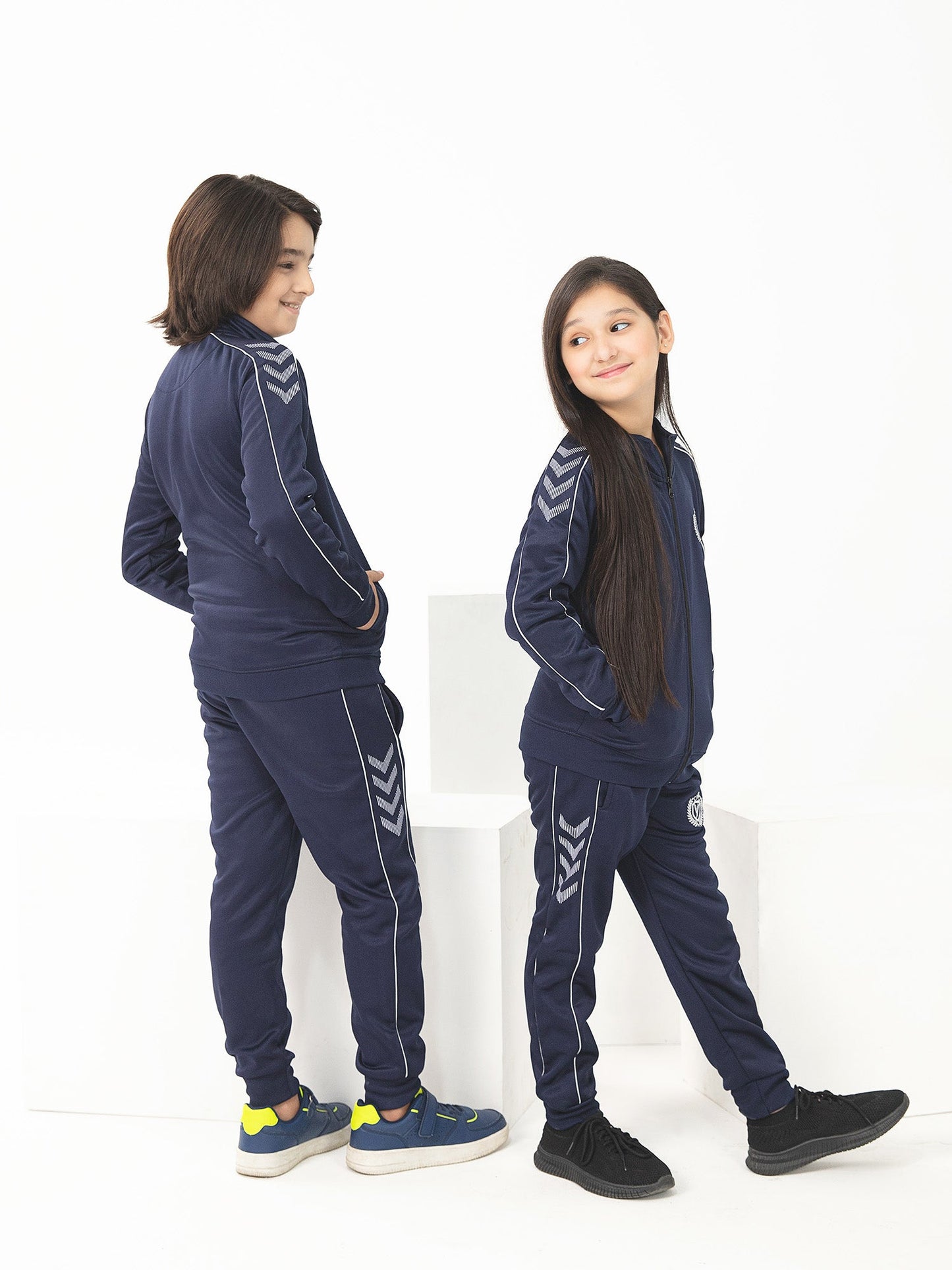 Mock Neck Tracksuit For Boys & Girls, Poly Athletic Fleece #VWT012-A