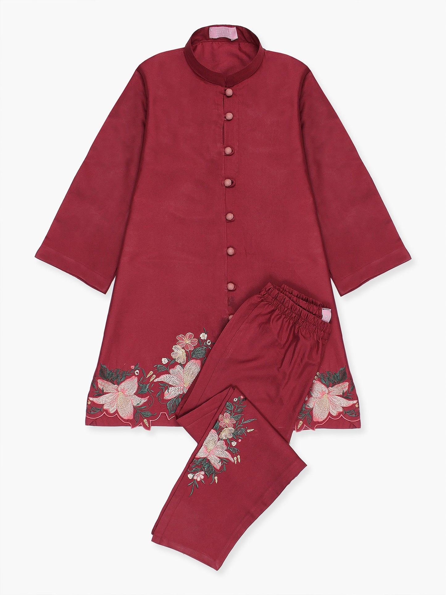 Girls Summer 2Pcs Suit VG78-B Maroon