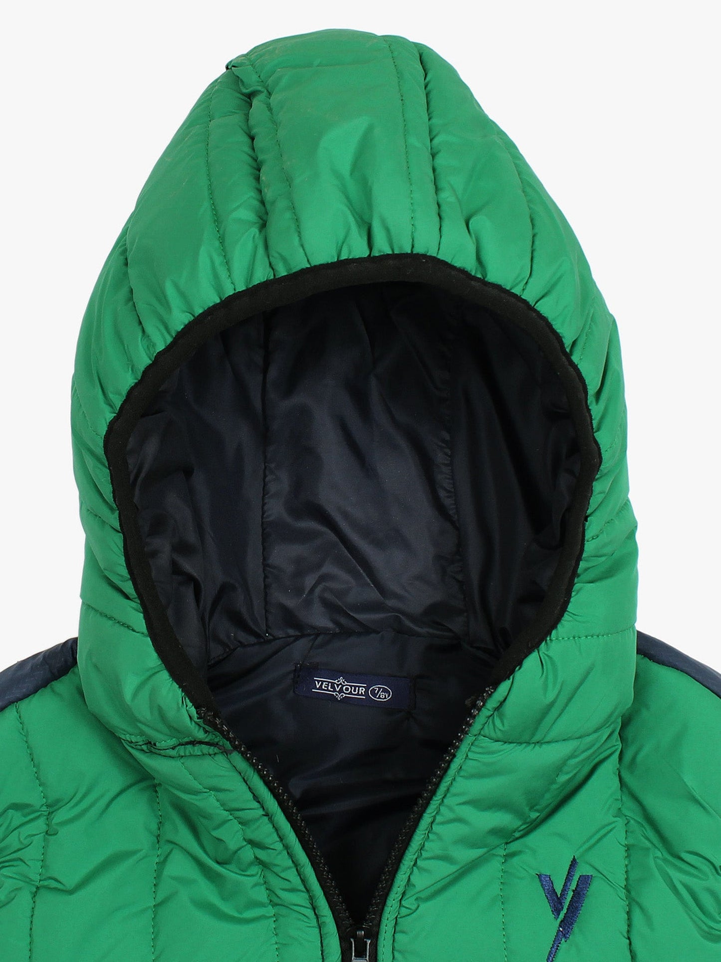 Sleeveless Hooded Puffer For Boys & Girls VJ06-C Green/Navy Blue