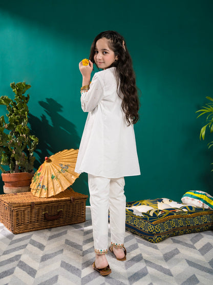 Girls 2Pcs Suit (Summer) VG63-A White