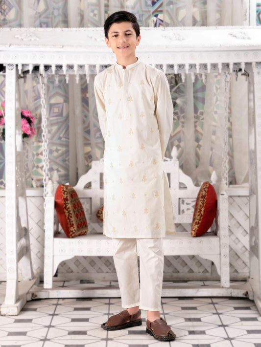 Boys Kurta Trouser Suit Set ART# VB139 off white