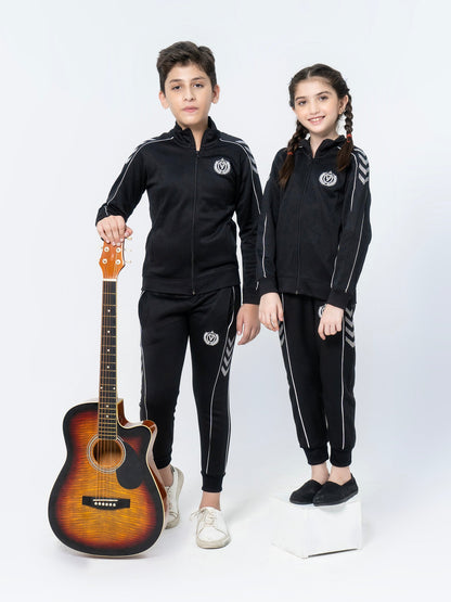 Mock Neck Tracksuit For Boys & Girls, Poly Athletic Fleece #VWT012-B