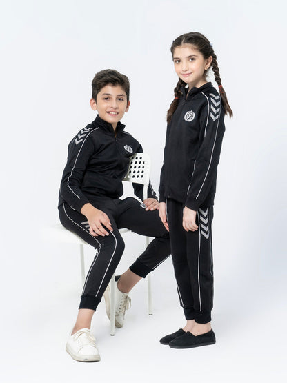 Mock Neck Tracksuit For Boys & Girls, Poly Athletic Fleece #VWT012-B