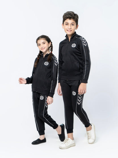 Mock Neck Tracksuit For Boys & Girls, Poly Athletic Fleece #VWT012-B