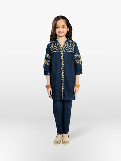 Girls Summer 2Pcs Suit VG77-A navy