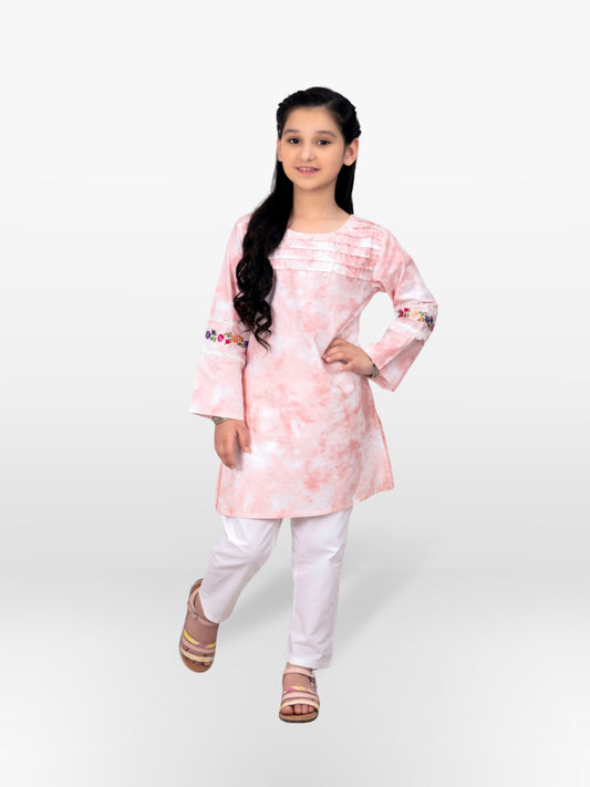 Girls Kurti (Top) By Velvour ART# VG54 Pink