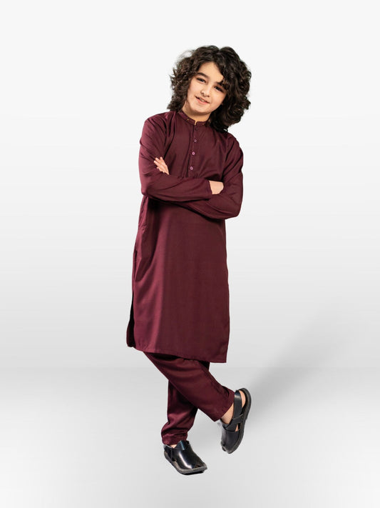 Boys Kurta Trouser Suit 2Pc Brown VB179-A