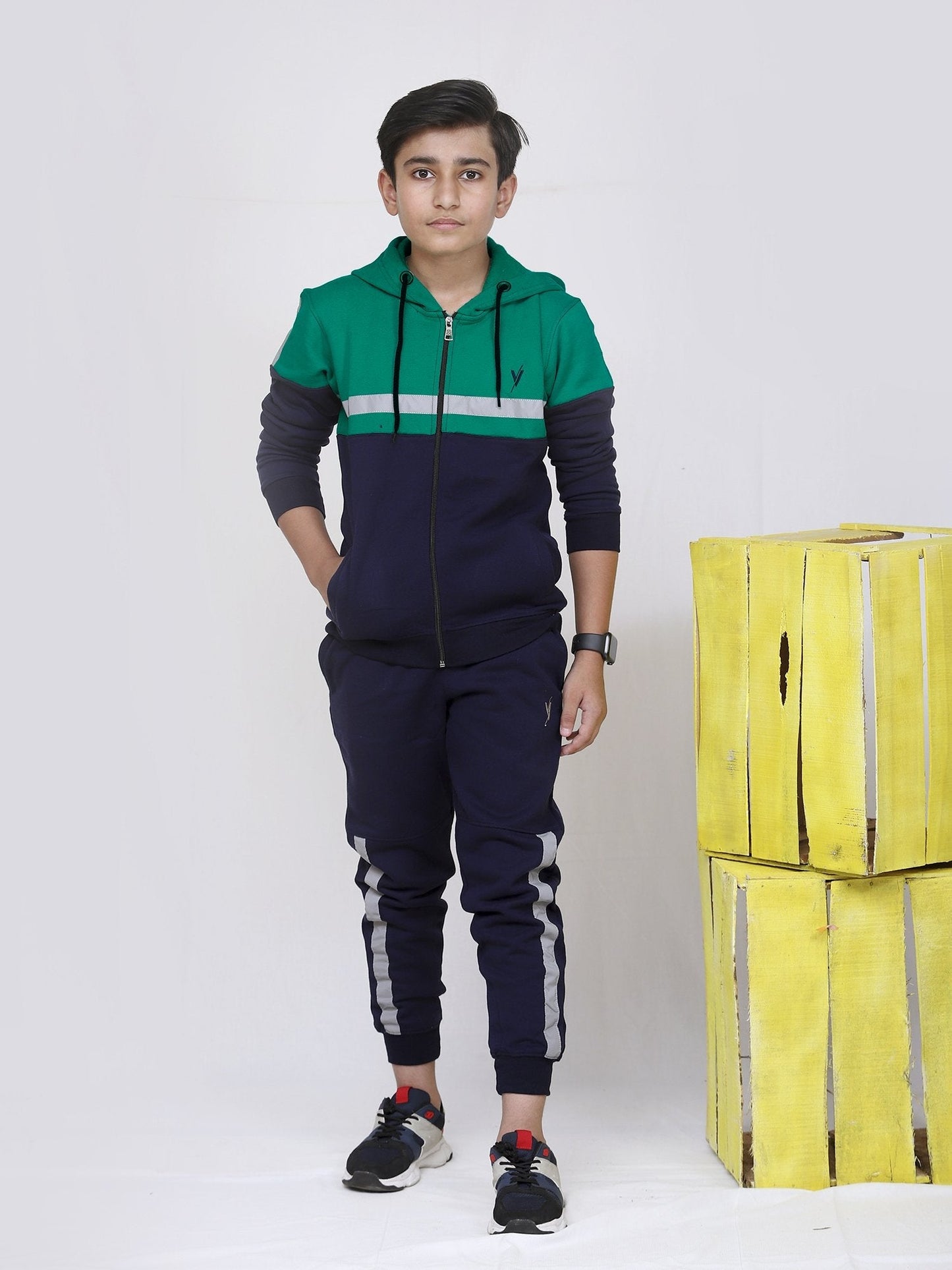 Hooded Tracksuit For Boys & Girls, Cotton Fleece #VWT15-B