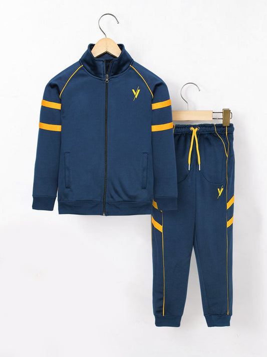 Mock Neck Tracksuit For Boys & Girls, Fleece #VWT21-A