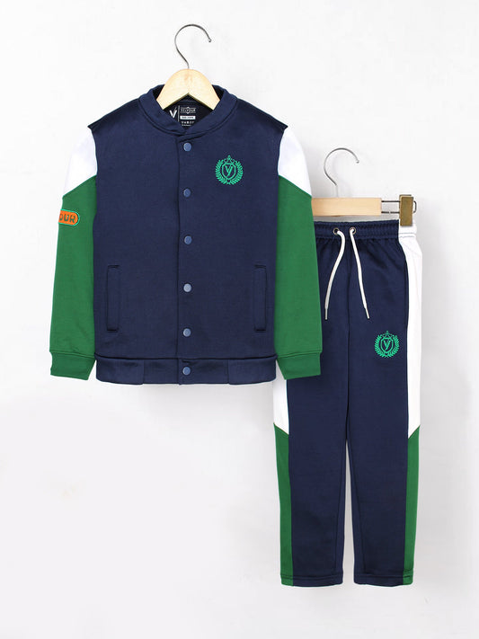 Mock Neck Tracksuit For Boys & Girls, Fleece #VWT24-C