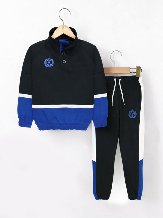 Mock Neck Tracksuit For Boys & Girls, Fleece #VWT25-A