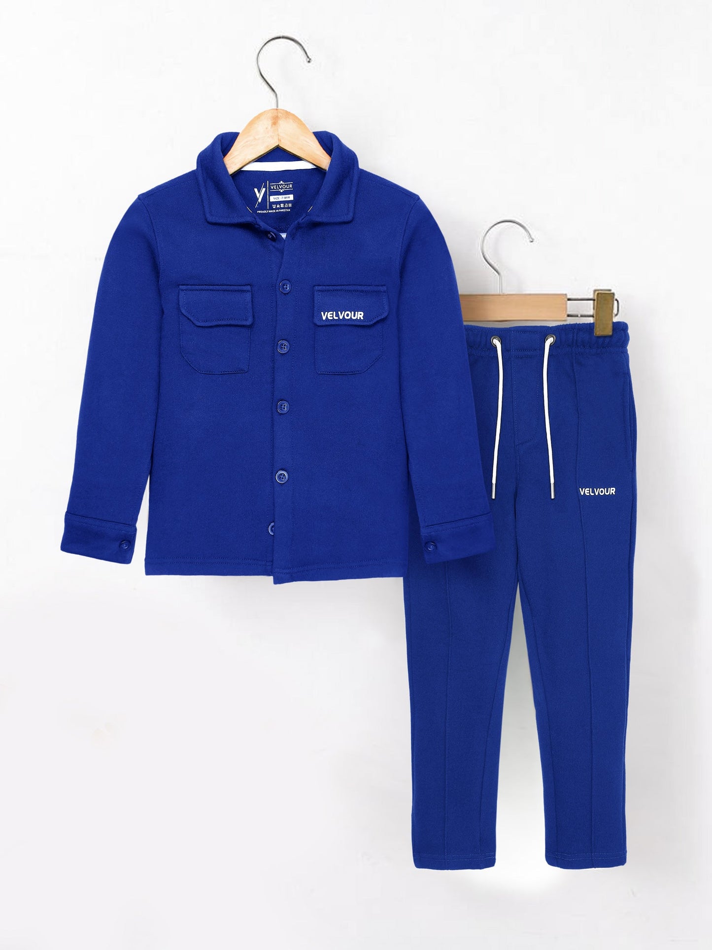 Mock Neck Tracksuit For Boys & Girls, Fleece #VWT26-C